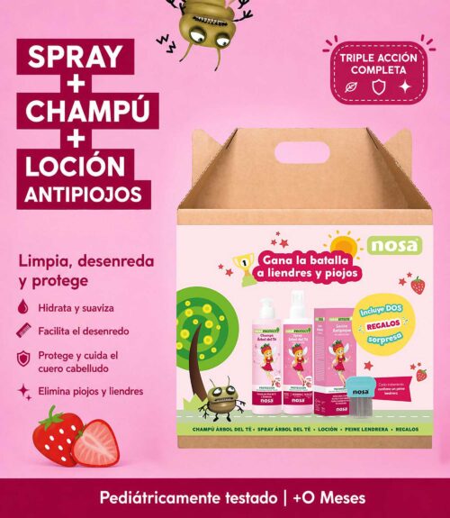 spray acondicionador y champú.