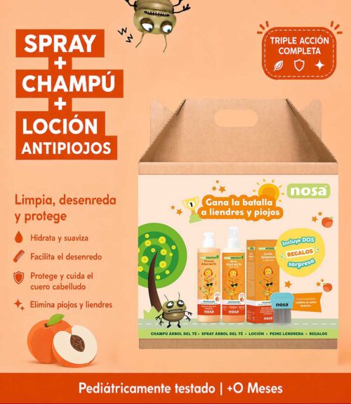 spray acondicionador y champú.
