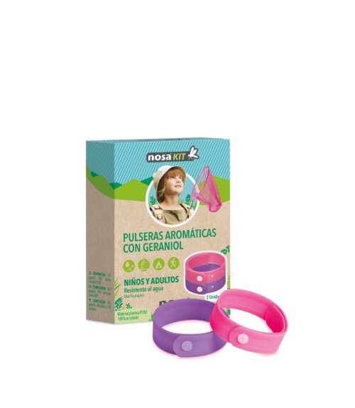 Pulseras repelentes - rosa/lila - Apto para toda la familia.