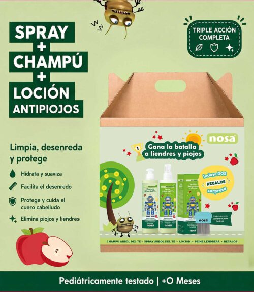 spray acondicionador y champú.